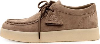 Cesare Gaspari Schoenen, Dames, Beige, 41 EU, Su&egrave;de, Su&egrave;de Instapper met Plateau en Veters