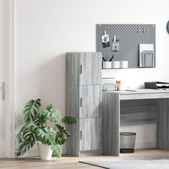 vidaXL Highboard Grigio sonoma 31,5 x 32 x 124 cm Legno multistrato - Vidaxl