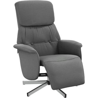 vidaXL Sill&oacute;n Reclinable Con Reposapi&eacute;s Tela Gris Oscuro Vidaxl
