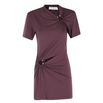 Paco Rabanne Piercing Mini Dress - female - Rabanne - Short Dresses - Red - S - Dresses