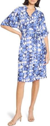 Nic+Zoe Devon Shibori Stone Tie Belt Dress in Blue Multi at Nordstrom Rack, Size Xx-Large