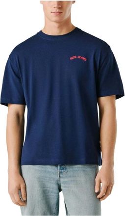 Pepe Jeans London Gideon T-Shirt - Heren - T-shirts - Blauw - S - Katoen - Tops
