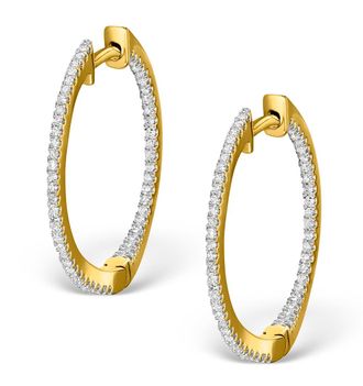 The Diamond Store Diamond Hoop Earrings 0.54ct H/Si in 18K Gold - P3486