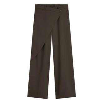 Summum Broek Wrap Fluid - Dames - Broeken - Bruin - Maat: XL Poliester