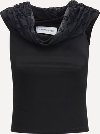 Marine Serre Top drappeggiato con scollo a spalle scoperte Woman 38
