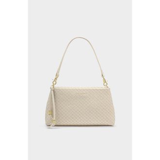 Katie Loxton Nova Small Shoulder Bag in Oyster Woven at Nordstrom
