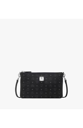 MCM Aren Crossbody Pouch in Visetos in Black at Nordstrom