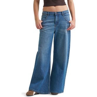 Wrangler Western High Waist Wide Leg Jeans in Stormy Dust at Nordstrom, Size 28