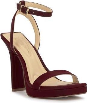 Jessica Simpson Adonia Ankle Strap Platform Sandal in Dark Cherry Satnll at Nordstrom Rack, Size 7.5
