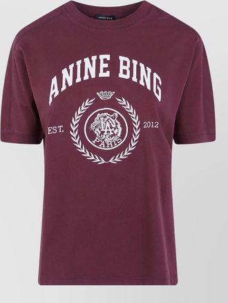 Anine Bing collegiate logo-print cotton t-shirt