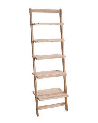 Trademark Lavish Home Five-Tier Ladder Blonde Wood Storage