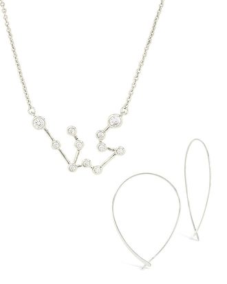 Sterling Forever When Stars Align Set - Constellation Necklace & Delicate Threader Earrings