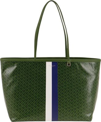 Tory Burch Green Racer Large Tote