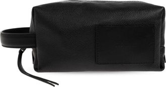 Jil Sander Leren Make-up Tas - Heren - Toilettassen - Zwart - ONE Size - Leer - Tassen
