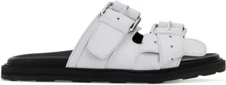 Moschino White Slip On Sandals