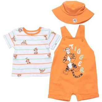 Disney Winnie the Pooh Shortall and T-Shirt Set with Hat in Tigger Orange at Nordstrom, Size 24M