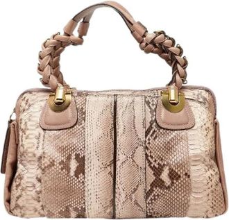 Chlo&eacute; Pre-owned Handbags, female, Beige, Size: ONE SIZE Pre-owned Python Leather Handbag