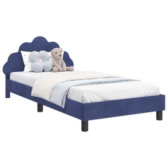 vidaXL Struttura Letto Bambini Con Testata Blu Polizia 90 X 190 Cm Vidaxl