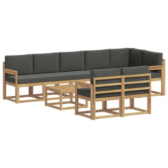 vidaXL Conjunto De Sof&aacute;s De Exterior 9 Pcs Blanco Y Antracita Vidaxl