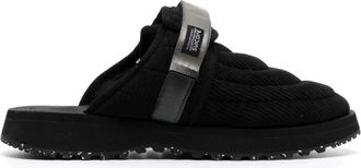 Suicoke Slippers, female, Black, 6 UK, Quilted Corduroy Slippers with Touch-Strap