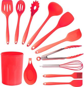 MegaChef Silicone Cooking Utensils, Set of 12 in Red at Nordstrom