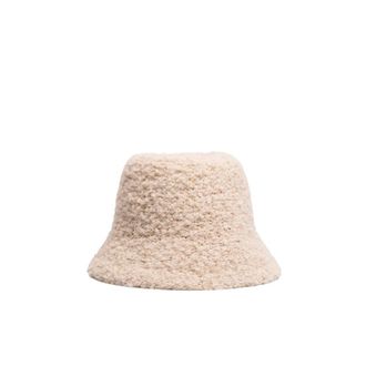 PESERICO Gorro tipo pantalla de boucl&eacute; - Accessories - Mujer - Beige - M