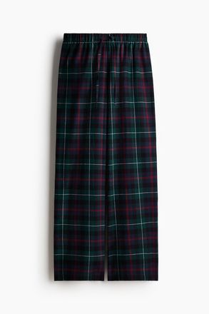 H&M Schlafhose aus Flanell - Dunkelgr&uuml;n/Kariert