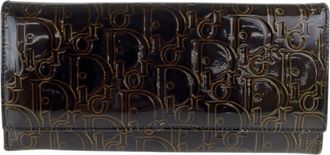 Dior Brown Patent Leather Long Wallet (Bi-Fold) (Pre-Owned)
