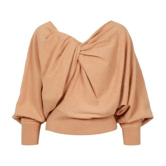 Alberta Ferretti Dames, Blouses & Shirts, Bruin, Maat: XS Wol