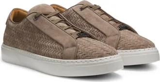 BOSS Gary trainers with woven suede uppers