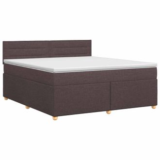 vidaXL Letto Box Spring Con Materasso Marrone Scuro 160 X 200 Cm Vidaxl