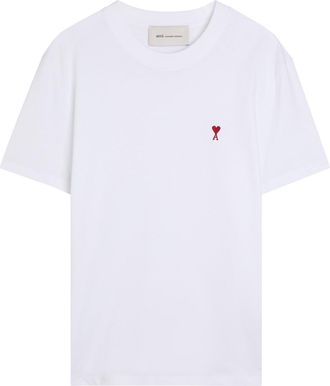Ami Ami Paris Logo-embroidered Cotton T-shirt - White - Xxl