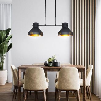 Steinhauer Lampada a sospensione design faretto a soffitto illuminazione per soggiorno illuminazione nero-oro altezza regolabile 2568ZW