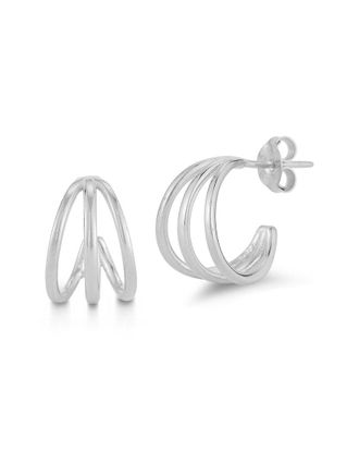 Chloe and Madison Silver Triple Earrings