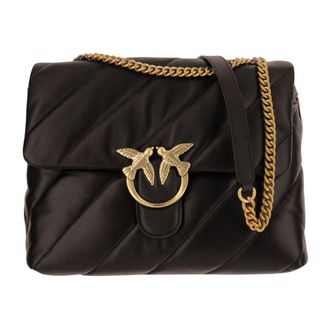 Pinko Love Big Puff Bag - Dames - Schoudertassen - Bruin - ONE Size - Leer - Tassen