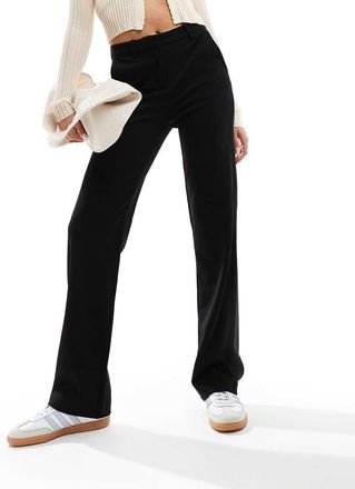 Vero Moda straight leg jersey pants with belt loops in black