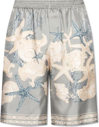 Versace Zijden shorts - Heren - Korte Broeken - Grijs - L - Korte Broeken