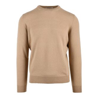KANGRA Round-neck Knitwear, male, Beige, Size: 2XL Pullover Girocollo