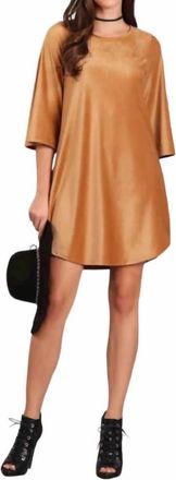 Papillon Chennile A-Line Dress In Camel