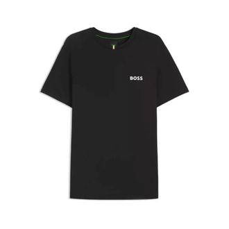 HUGO BOSS Hugo, T-Shirts, male, Black, Size: 2XL Sporty Round Neck Short Sleeve T-shirt