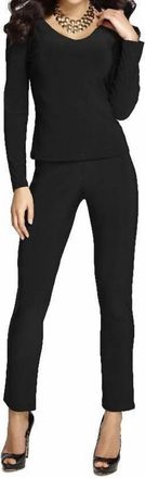 Frank Lyman Design Straight Leg Trousers In Black