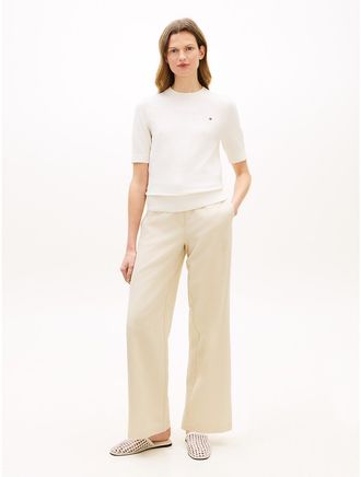 Tommy Hilfiger Womens Lightweight Twill Straight Leg Pant - Beige - XXL