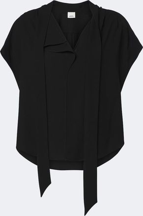 Isabel Marant Selene tie-neck cr&ecirc;pe blouse