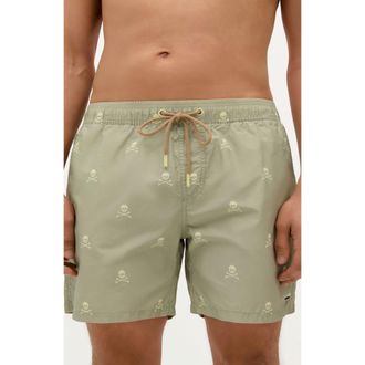 Scalpers Classic Skull Swimsuit in Duck at Nordstrom, Size Xx-Large Eu