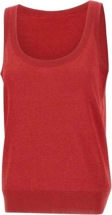 Kaos Kaos, Tops, Dames, Rood, L, Katoen, Mouwloze Gebreide Top