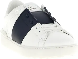 Valentino Garavani Contrasting Band Leather Sneaker - White
