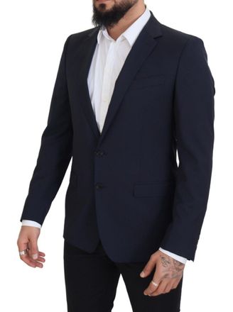 Dolce & Gabbana Mens Dark Blue Wool Single Breasted Martini Blazer Virgin Clothing