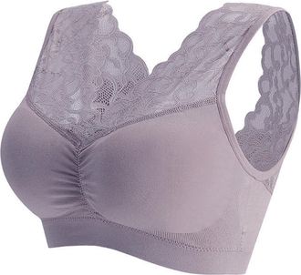 Generic Womens Support Sports Bralettes Padded Wireless Seamless Bra Full Coverage Push-Up Wireless Bras Comfy Soft Non Wired Solid Colour High Impact Breatha