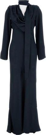 Rotate ROTATE Birger Christensen, Gowns, female, Blue, XS, Long Wide-Fit Dress