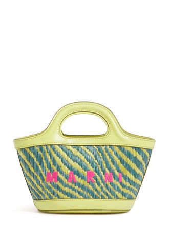 Marni Structured Handbag with Woven Pattern and Embroidered Detail
